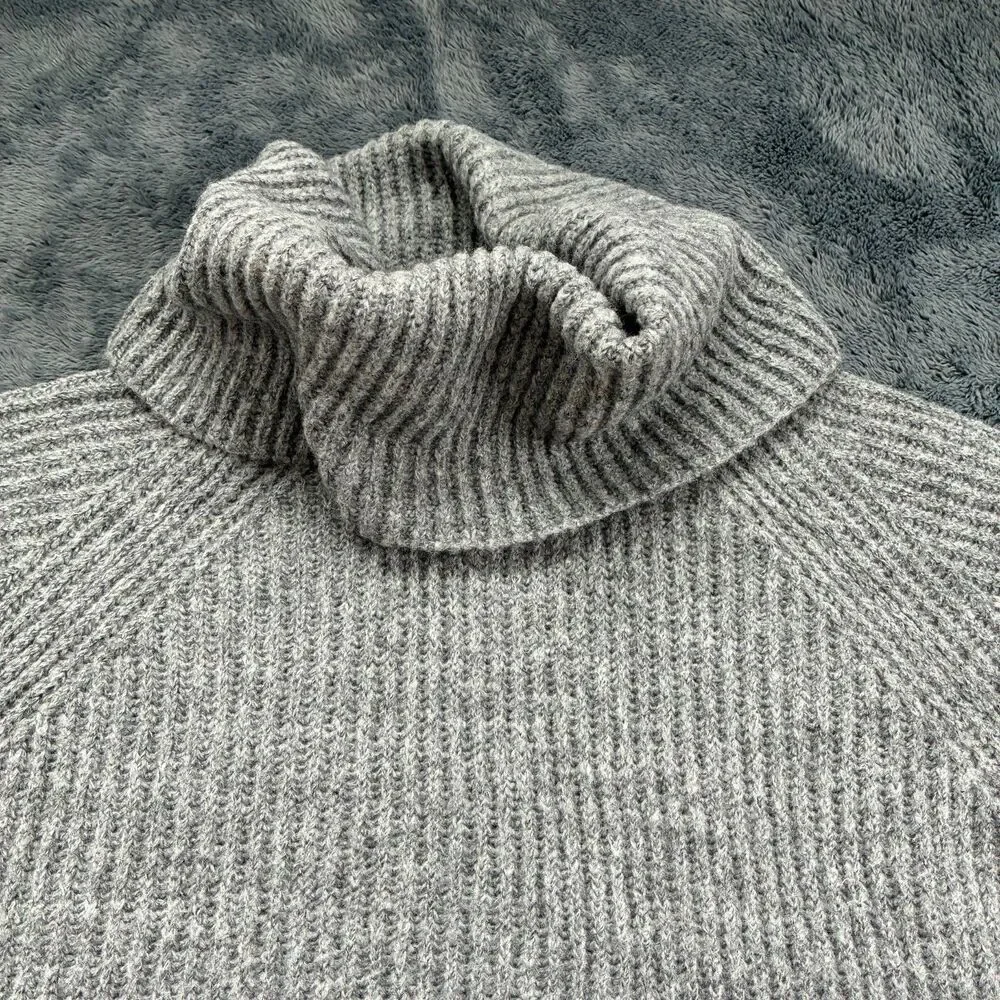 J. Crew Point Sur Ribbed Chunky Turtleneck Mohair Wool Blend Sweater Small